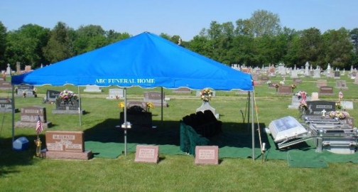 Here, a Grave Service PLUS is shown along with the Ovation set up to display the Custom Legacy on the Tribute vault.